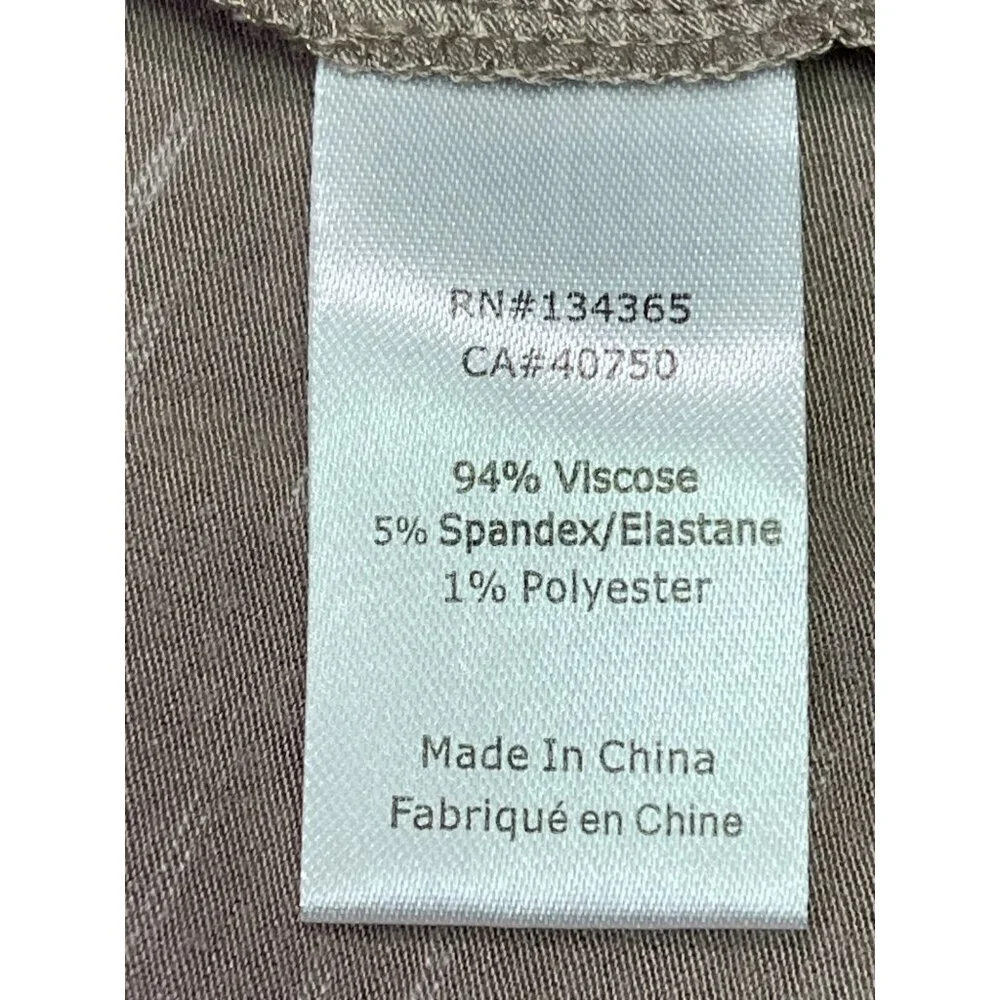 Marla Wynne Taupe Jersey Flowy 3/4 Sleeve Tunic Top Medium - Picture 4 of 4